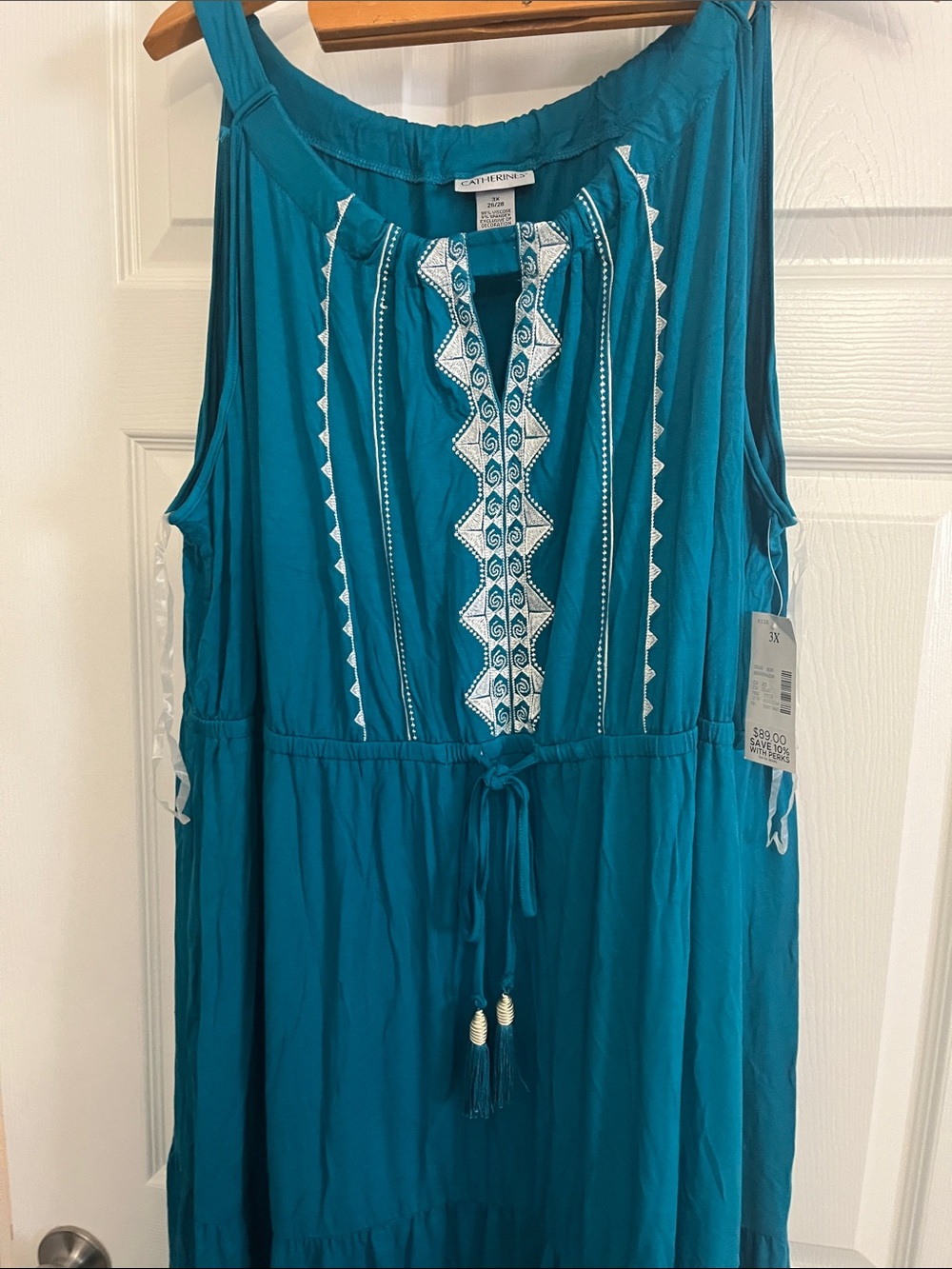 Catherines Teal Embellished Viscose maxi dress